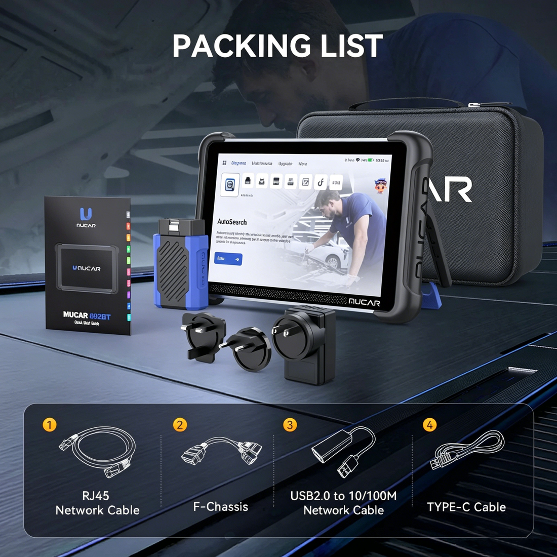 MUCAR 892BT Bidirectional AI OBD2 Diagnostic Scanner Full System Auto Repair Tool