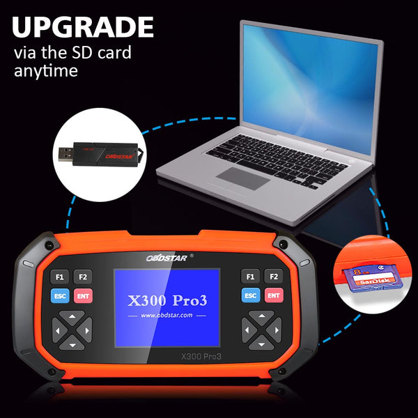 OBDSTAR X300 PRO3 Key Master with Immobiliser + Odometer Adjustment + EEPROM/PIC + OBDII + Toyota G & H Chip All Keys Lost - VXDAS Official Store