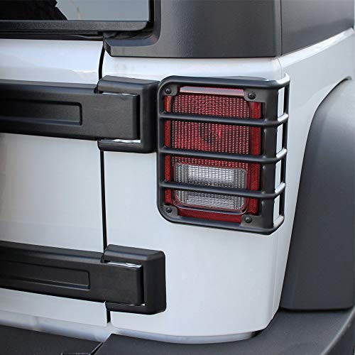 Hooke Road Black Euro Light Guards for Rear Taillight (Tail Light) Covers fit 2007-2018 Jeep Wrangler JK - VXDAS Official Store