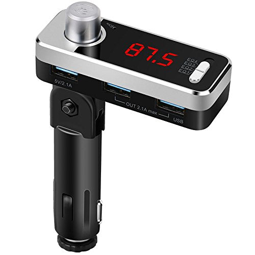 VXDAS Bluetooth car charger BC11B Wireless Bluetooth FM Transmitter Car MP3 Player With Handsfree Calling and Three USB Charging Port - VXDAS Official Store