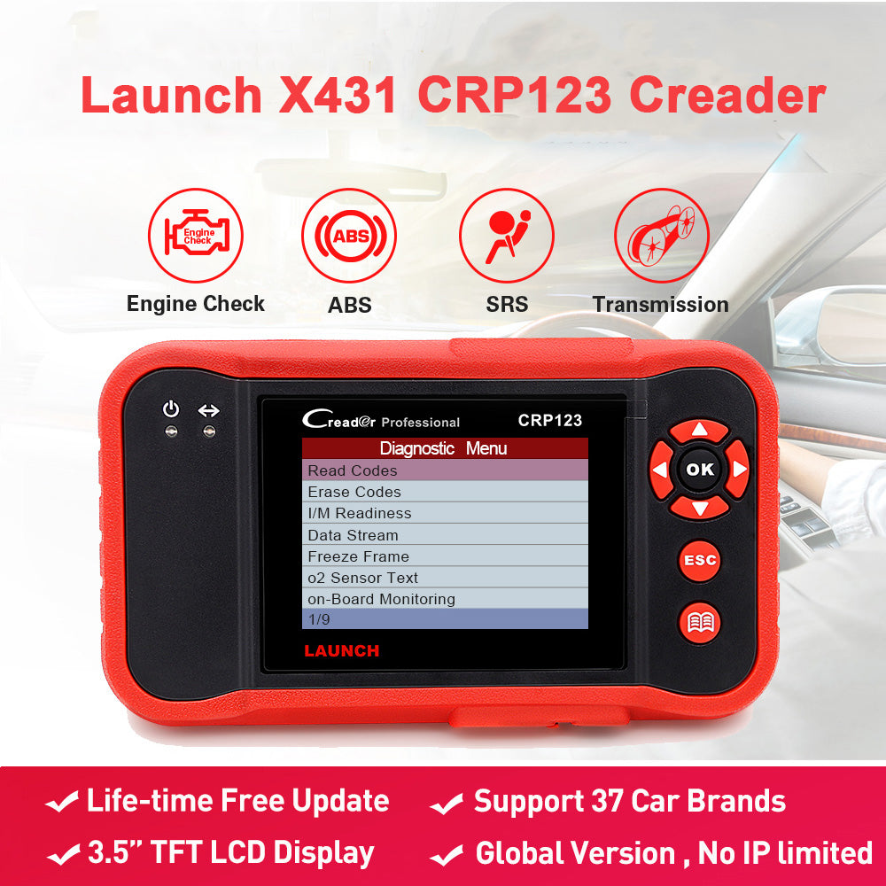 LAUNCH X431 CRP123X Car OBD2 Diagnostic Tools Obd2 Scanner Engine ABS  Airbag SRS AT Code Reader Free Update Automotive Tools