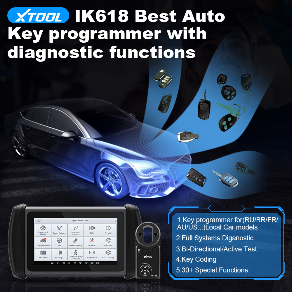 XTool IK618 Auto All System Diagnostic Scanner Tool Auto Key Programmer
