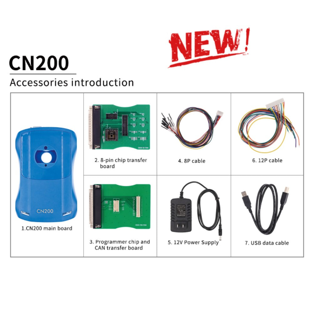 CN200 CN-200 Basic Car Maintenance Airbag, ECU and Mileage Programmer - VXDAS Official Store