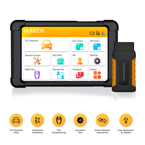 Humzor NexzDAS Pro Bluetooth 10inch Tablet Full System Auto Diagnostic Tool OBD2 Scanner Car Code Reader with IMMO/ABS/EPB/SAS/DPF/Oil Reset - VXDAS Official Store