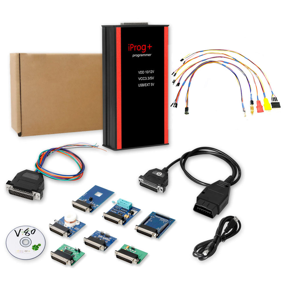 V85 Iprog+ Pro Programmer with Probes Adapters for in-circuit ECU