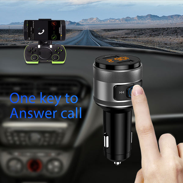 C57 Quick charge 3.0 Car Bluetooth FM Transmitter Dual USB Ports Car Charger FM Modulator MP3 Player Car Lighter Handsfree - VXDAS Official Store