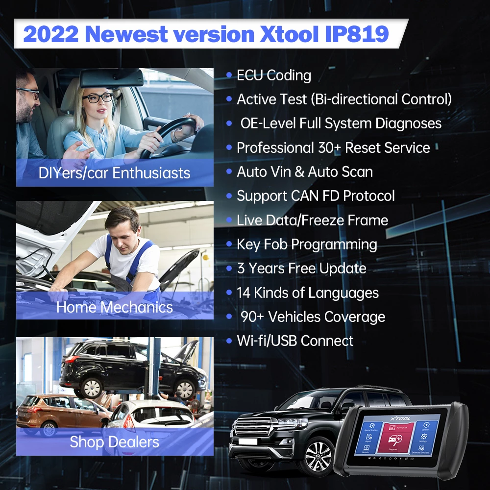 XTool IP819 Automotive Diagnostic Scan Tools 2022 Newest Version XTool