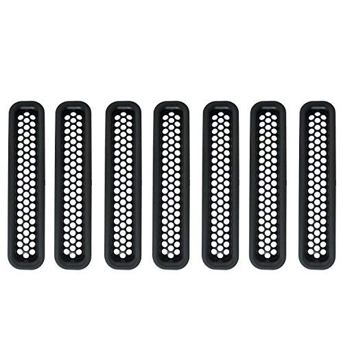 Hooke Road Black Front Grille Clip-in Mesh Inserts for 1997-2006 Jeep Wrangler TJ & Unlimited (Pack of 7) - VXDAS Official Store