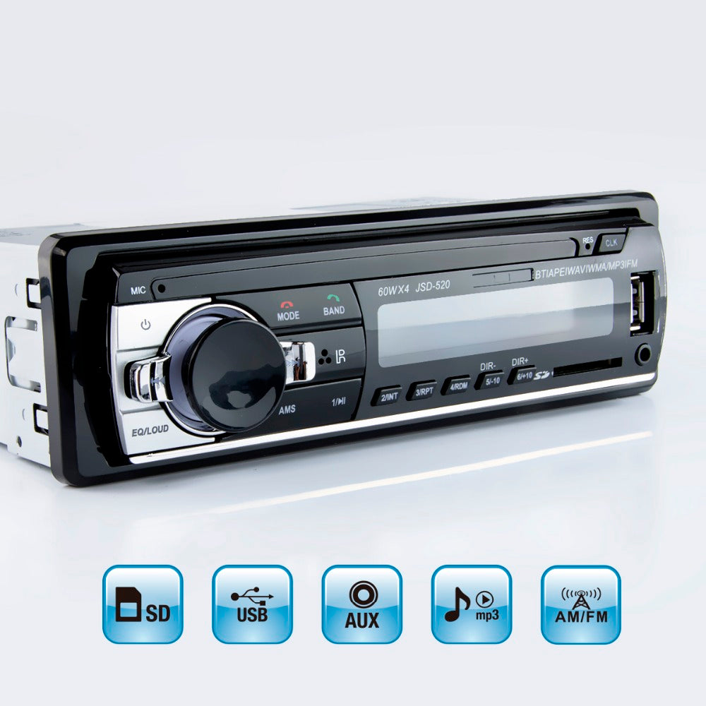 Autoradio 12V JSD-520 Car Radio Bluetooth 1 din Car Stereo Player AUX-IN  MP3 FM radio Remote Control for phone Car Audio – VXDAS Official Store