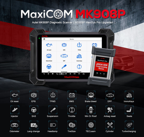 AUTEL MaxiCOM MK908P Pro Auto Diagnostic & Programming Tools with  J2534 ECU Coding Adapter (Advanced Version Of Autel MS908P) - VXDAS Official Store