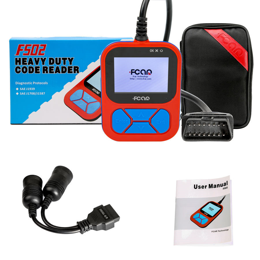 Red Handheld Code Reader Fcar F502 Heavy Duty Handheld Code Reader for J1939 and J1708 Truck Sc
