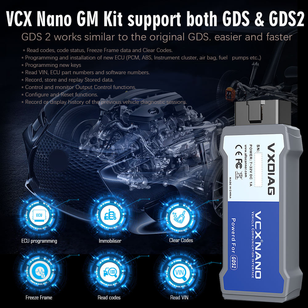 VXDIAG VCX NANO GDS2 and TIS2WEB for GM/OPEL Diagnostic Tool - VXDAS Official Store