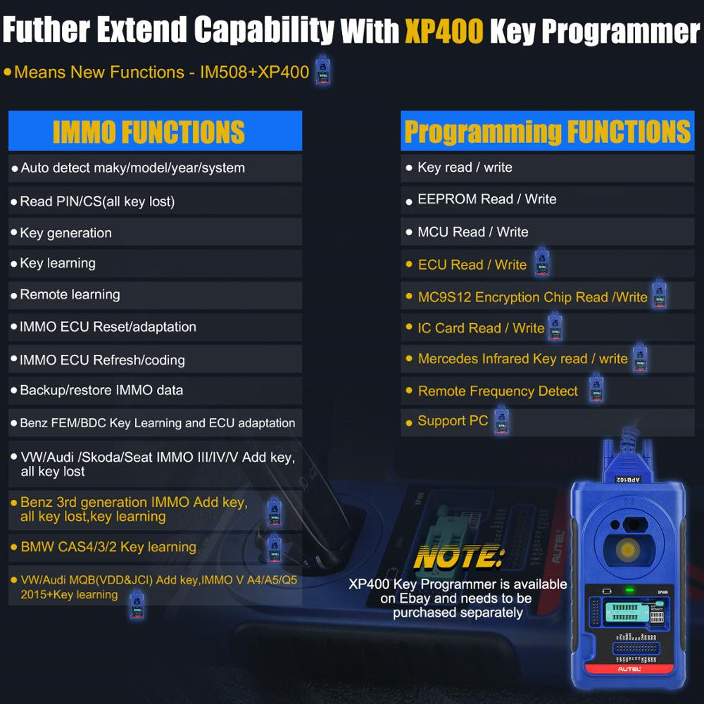 Autel MaxiIM IM508 XP400 PRO Automotive Scanner IMMO Programming Diagnostic Tool autel maxiim