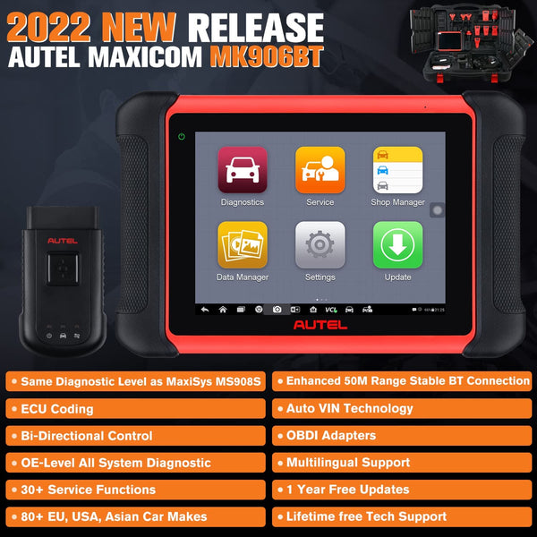 Autel MaxiCOM MK906BT Diagnostic Tool  Full System Car Scanner