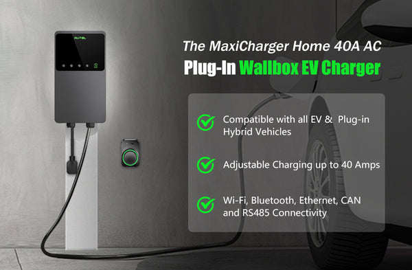 Autel MaxiCharger AC Wallbox Home 40A - NEMA 14-50- EV Charger with Separate Holster