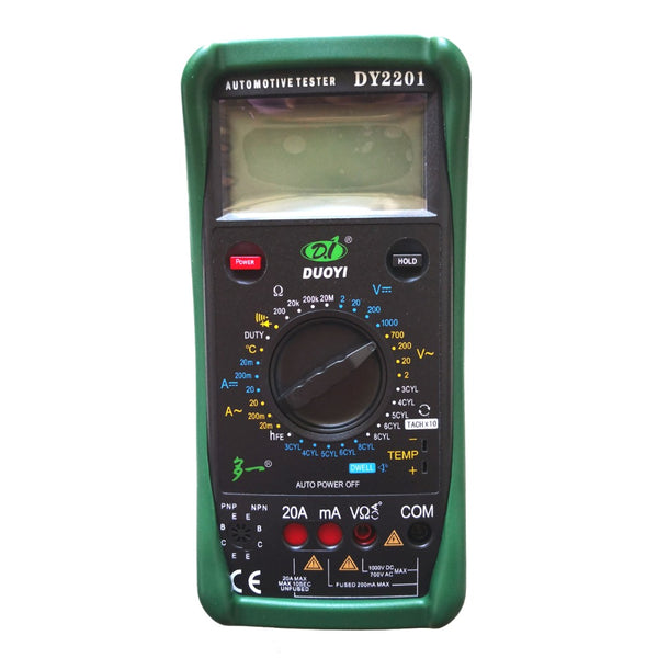 DUOYI DY2201 Digital Automotive Tester Multimeter 500-10000 RPM Dwell Angle Temperature Meter Multimetro - VXDAS Official Store
