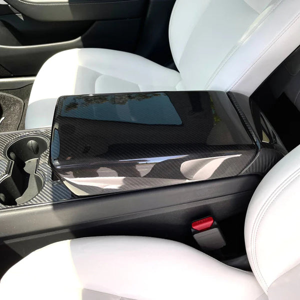 Carbon Fiber Armrest Cover For Tesla Model Y/3
