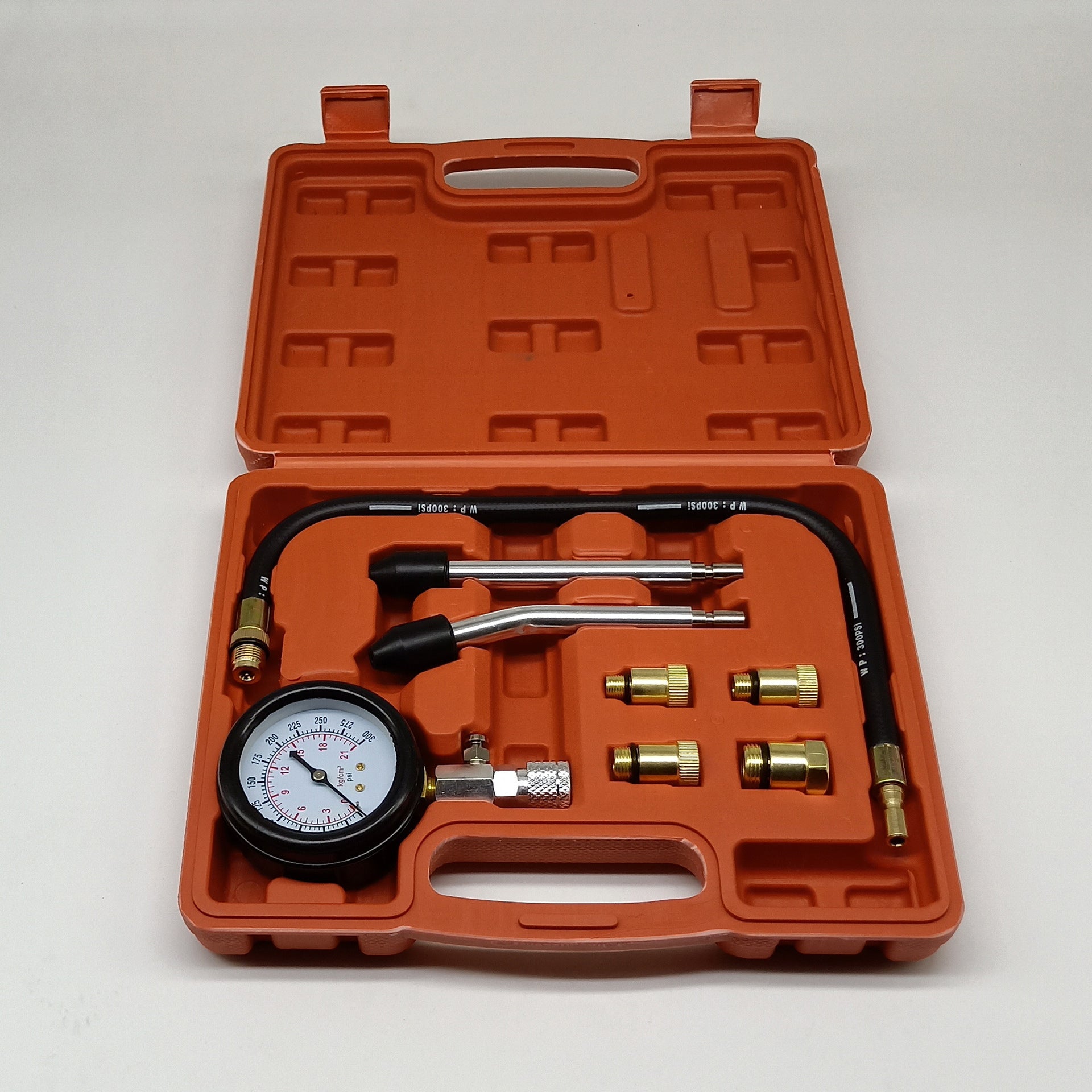 Petrol Gas Engine Cylinder Compression Tester Kit 8pcs Pressure Gauge