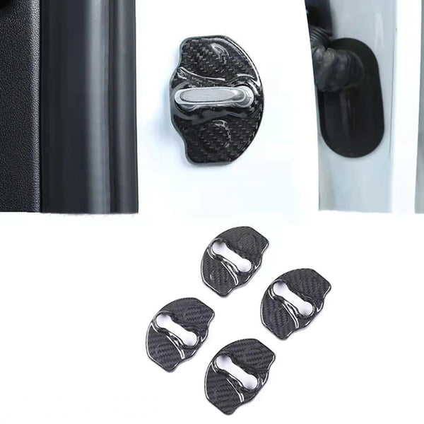 Real Carbon Fiber Door Lock Cover for Tesla Model 3/Y