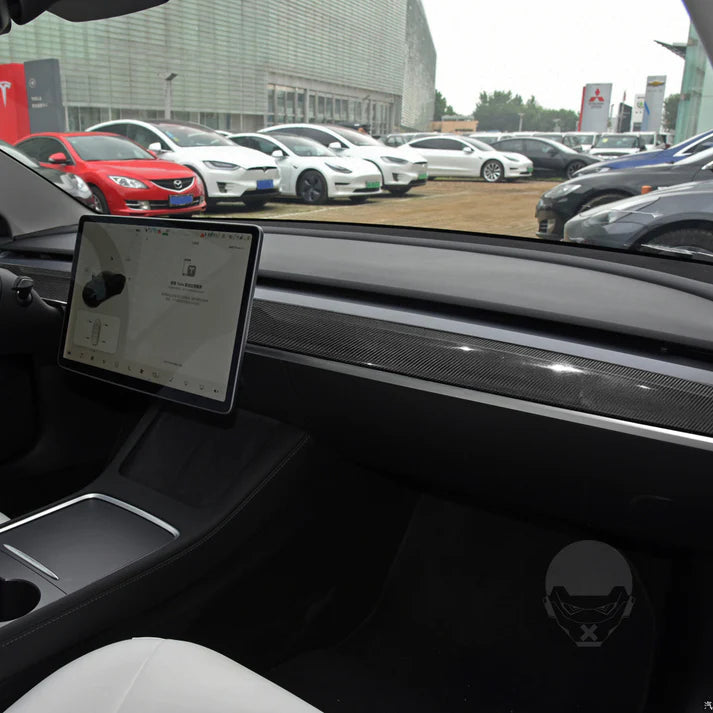 Hansshow Real Carbon Fiber Dashboard Abdeckung für Tesla Model 3 2021+