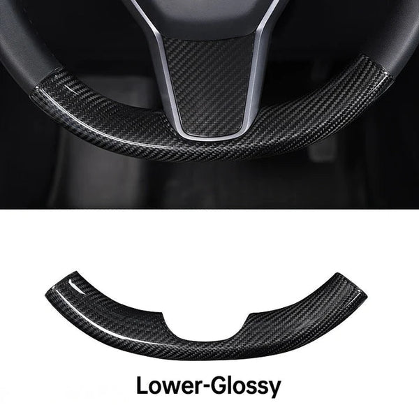 Model 3/Y Upper / Lower Parts Steering Wheel Accessories-Carbon Fiber For Tesla