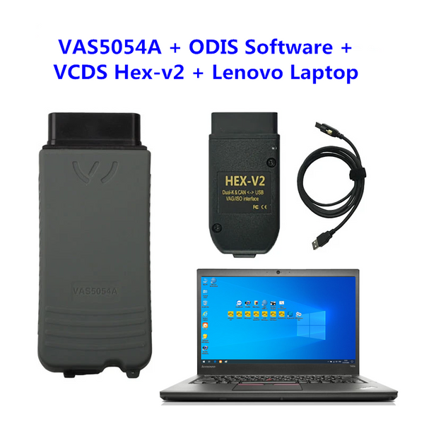 VAS 5054 with V*CDS HEX V2 Cable with ODIS Software V7.21 SSD Installed in Lenovo T430 Full Set