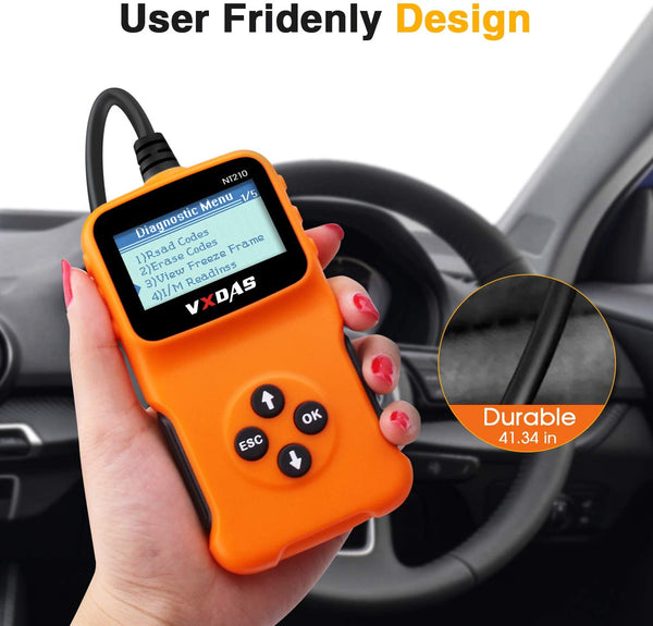 VXDAS NT210 OBD2 Scanner Car Diagnostic Scan Tool Check Engine Light Universal OBDII Code Reader, Smog Check of All CAN Fault Car After 1996