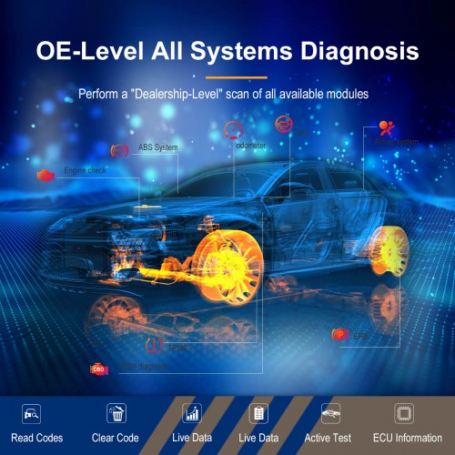 XTOOL D7 OBD2 Diagnostic Scan Tool with OE-Level Full Diagnosis, 26+ Services, IMMO/Key Programming, ABS Bleeding