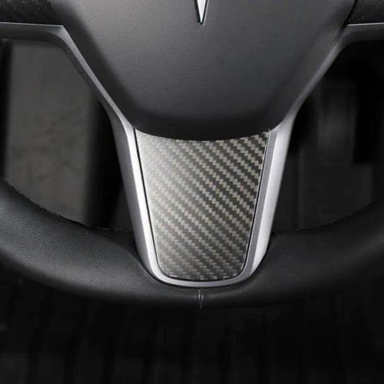 Model 3 / Y Steering Wheel Middle Trim Cover - Carbon Fiber Interior Mods